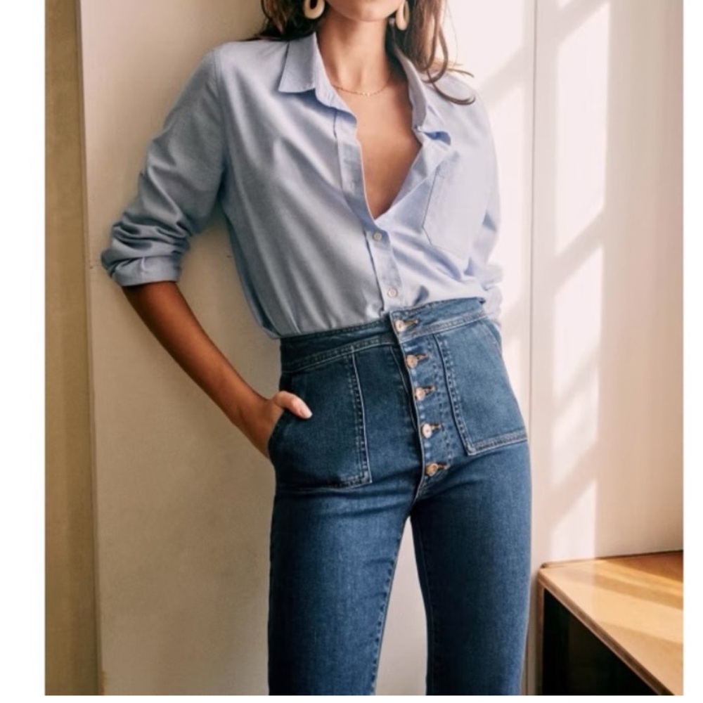 Sezane Blue Flare & Wide Leg Jeans